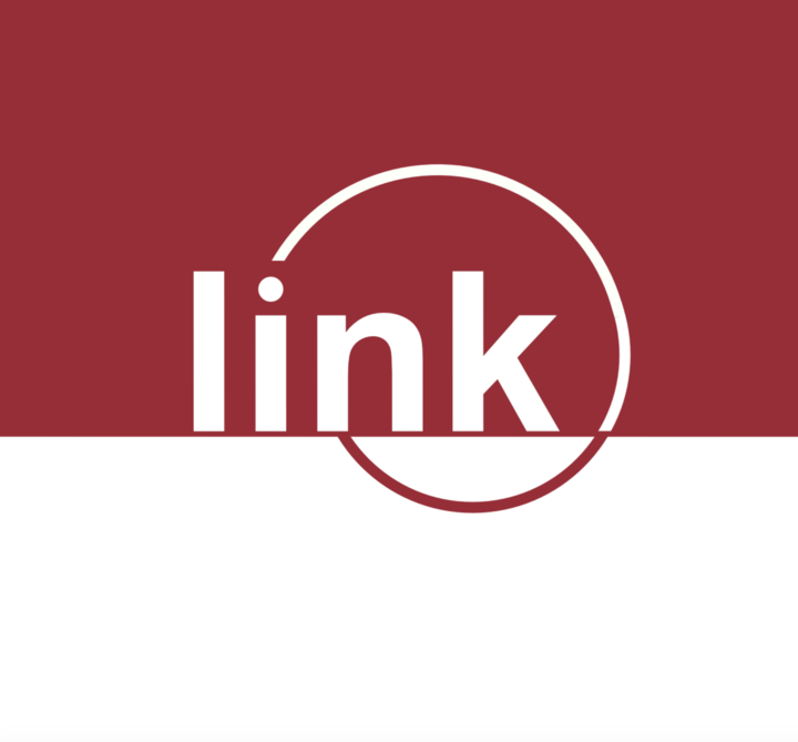 A red and white logo for the educational tool called 'Link'.