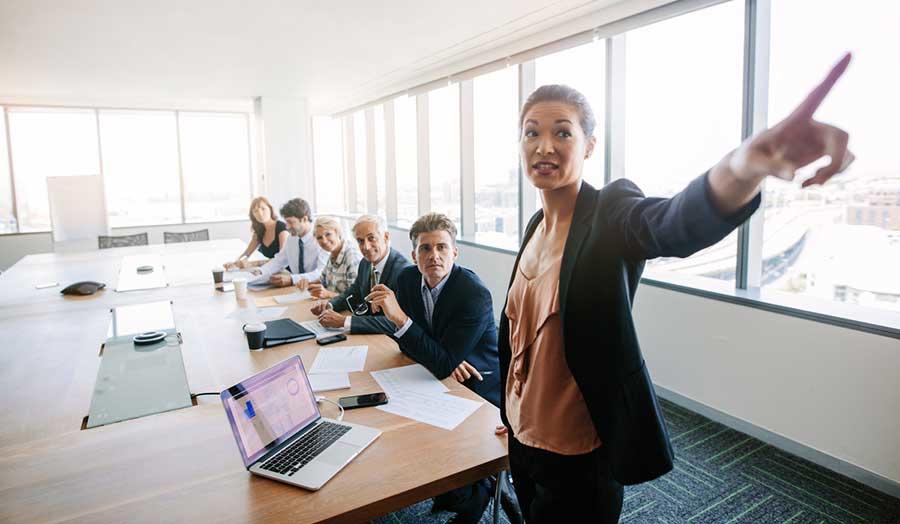 Business leaders in a meeting