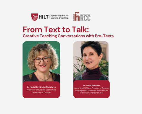 an event flyer with Dr. Nuria Hernandez Nanclares and Dr. Doris Sommer.
