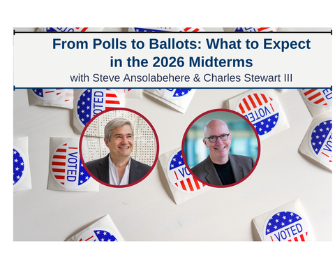 VPAL Signature Event flyer with Steve Ansolabehere (Harvard FAS) and Charles Stewart (MIT)